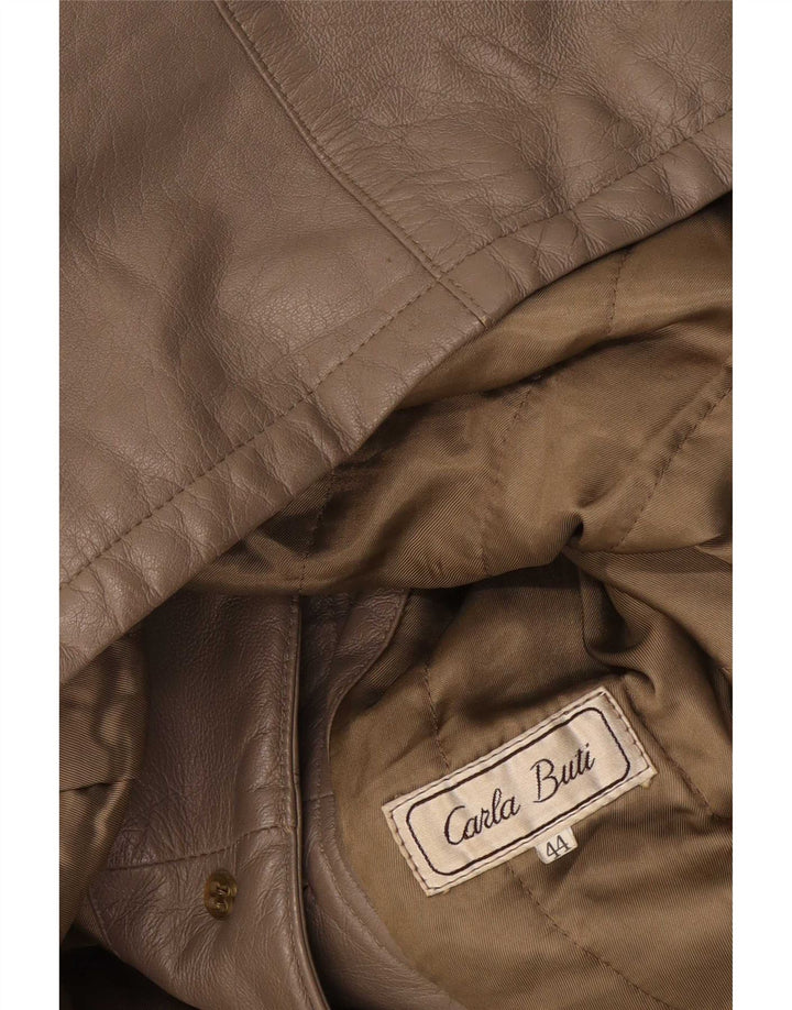 Carla Buti Veste en cuir pour femme IT 44 Gris moyen