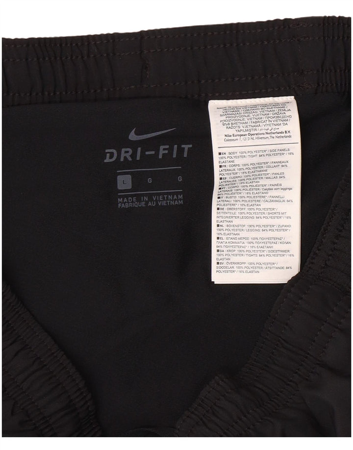 NIKE Short de sport Dri Fit pour femme UK 16 Large Noir Polyester
