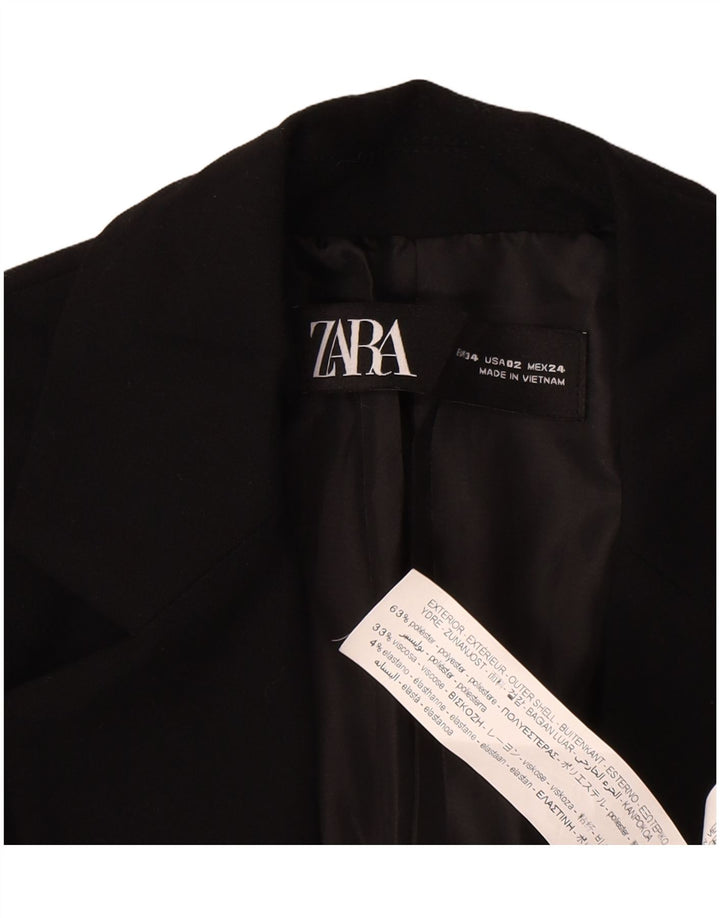 Zara Veste Blazer 1 Bouton Femme EU 34 2XS Noir Polyester