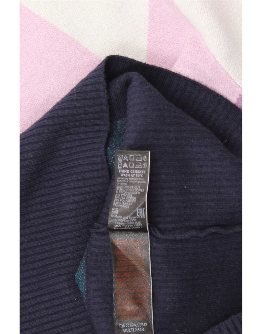 Marks & Spencer Pull col roulé pour femme UK 14 Large Multicolore