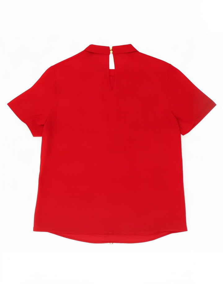 Oasis Chemisier Femme UK 14 Large Rouge Polyester
