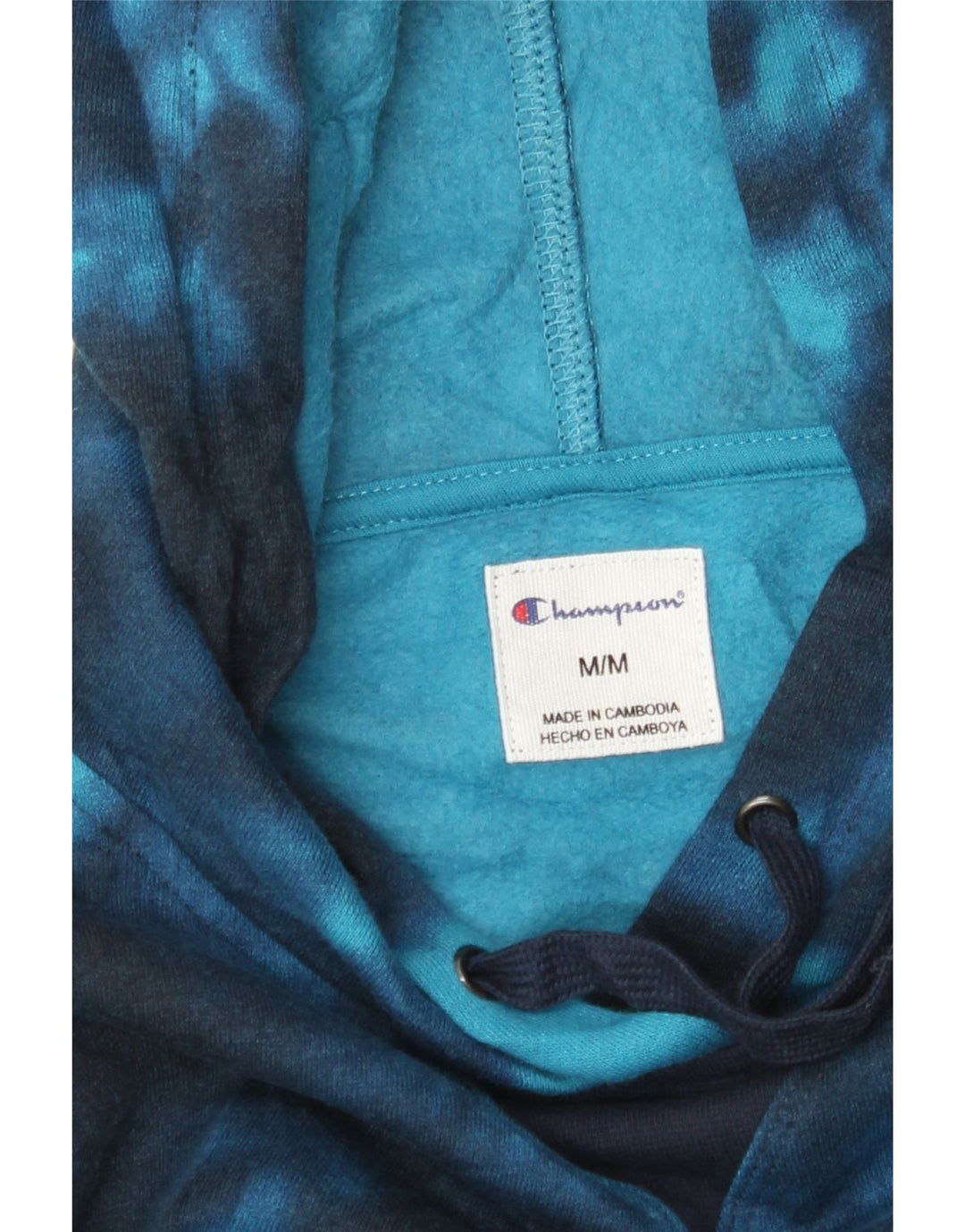 CHAMPION Pull à capuche pour femme UK 44 Bleu marine moyen Tie Dye