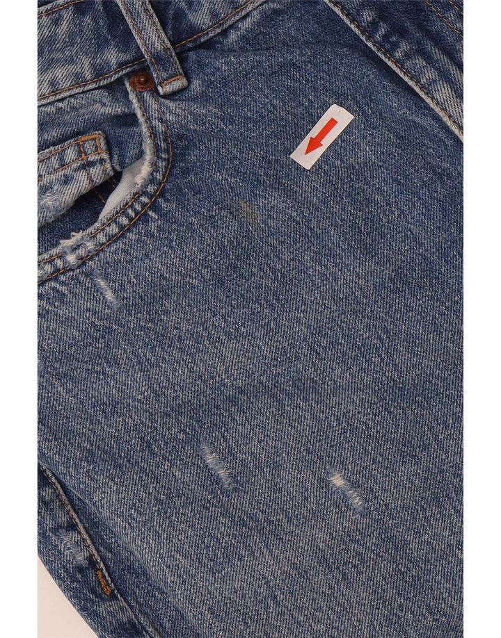 Zara Jean droit vieilli pour femme EU 40 Medium W30 L27 Bleu Coton