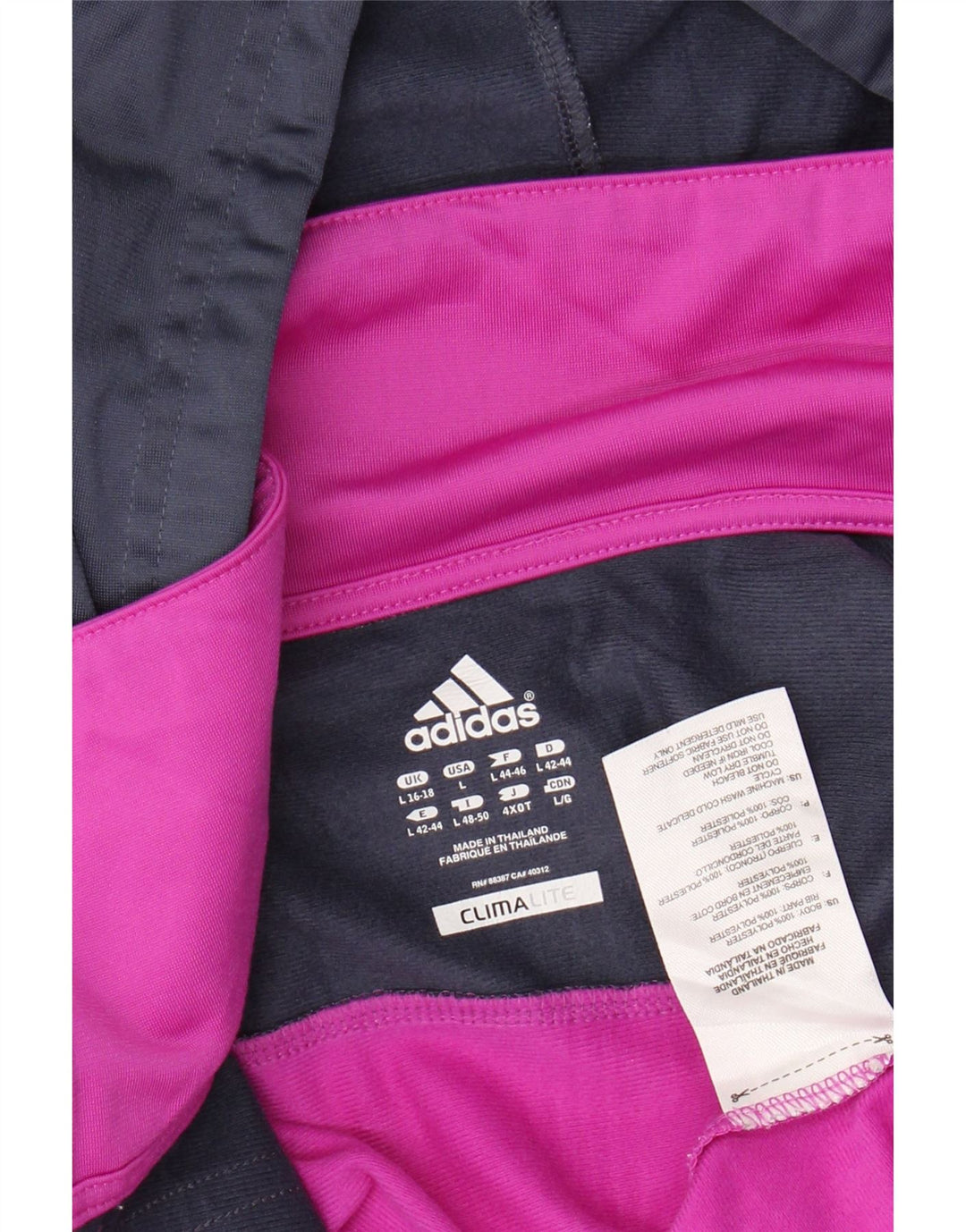 ADIDAS Pull à capuche zippé Climalite pour femme UK 16/18 Grand colorblock rose