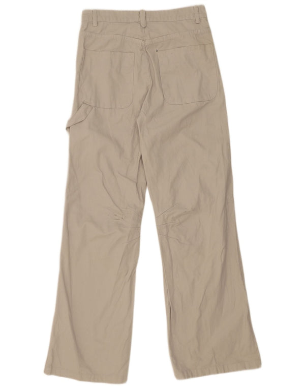 Zara Pantalon décontracté à jambe large pour femme EU 36 XS W26 L32 Coton beige