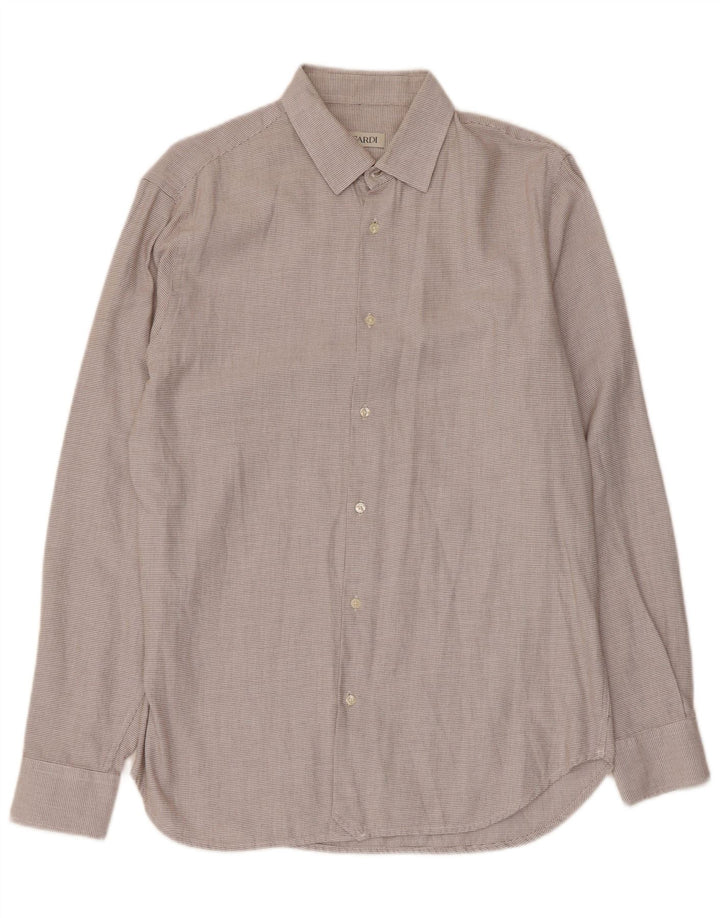 Trussardi Chemise Regular Fit Homme Taille 41 Large Gris Géométrique Coton