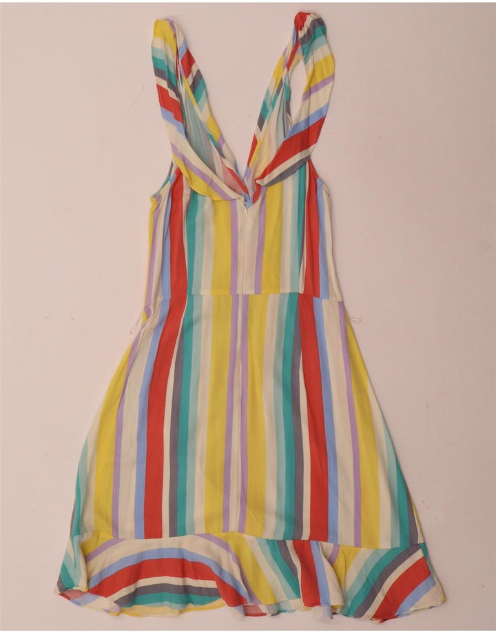 Oasis Robe d'été pour femme UK 42 Medium Multicolore Rayé Viscose
