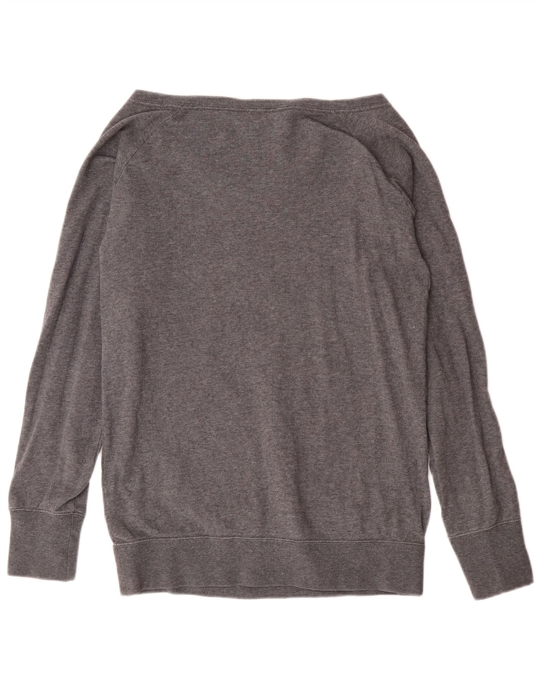 Nike Sweat-shirt graphique à épaules dénudées pour femme UK 12 Gris moyen en coton