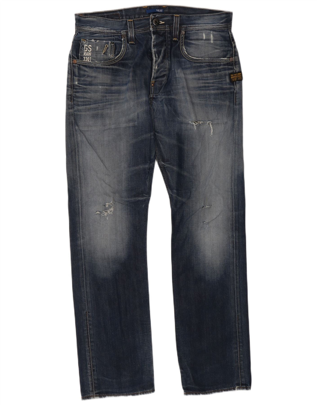 G-Star Jean droit vieilli W33 L32 en coton bleu pour homme