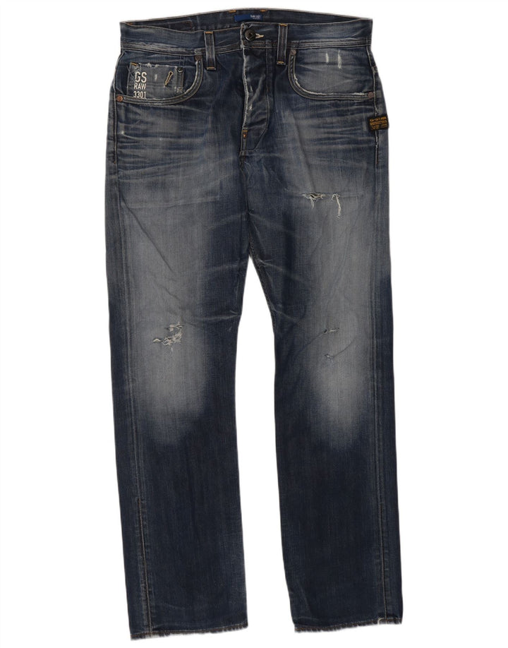 G-Star Jean droit vieilli W33 L32 en coton bleu pour homme