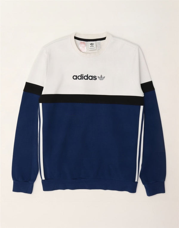 Adidas Sweat-shirt graphique pour garçon 15-16 ans Blanc Colorblock Coton