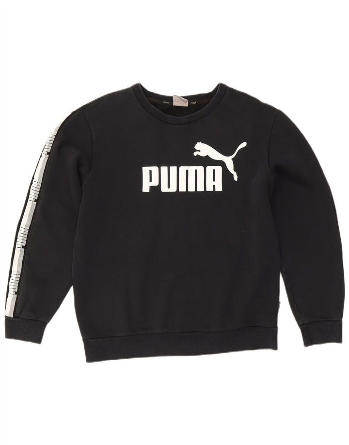 Puma Sweat-shirt graphique pour femme UK 14 Bleu marine moyen Colourblock