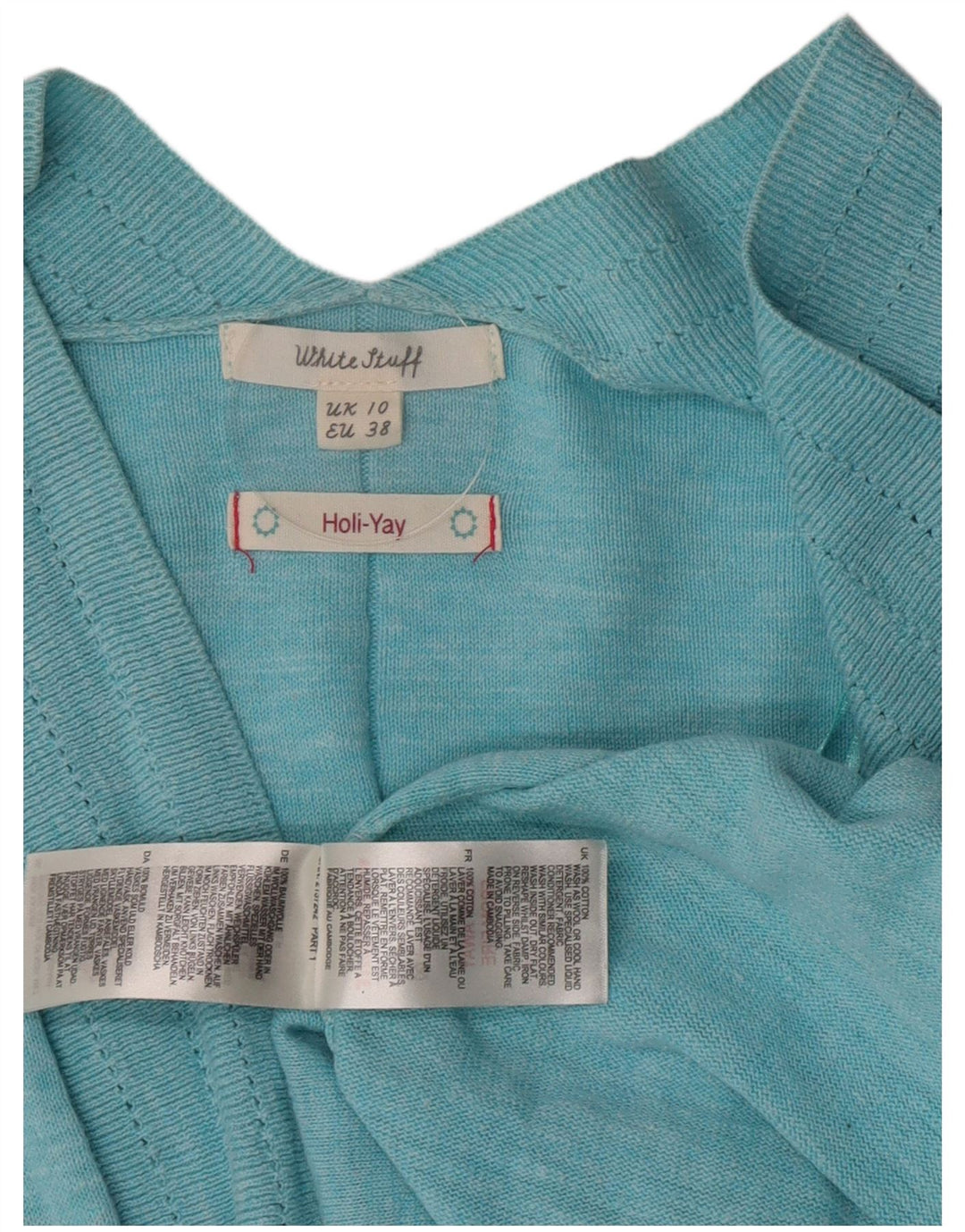 White Stuff Bolero Jumper UK 10 Small Vert Coton Femme