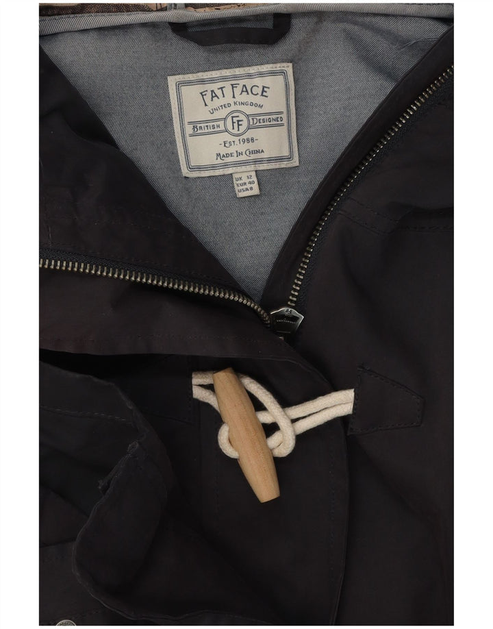 FAT FACE Veste de pluie à capuche pour femme UK 12 Bleu marine moyen