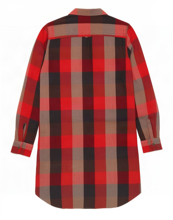 Levi's Womens Flannel Shirt Dress UK 10 Small Red Gingham