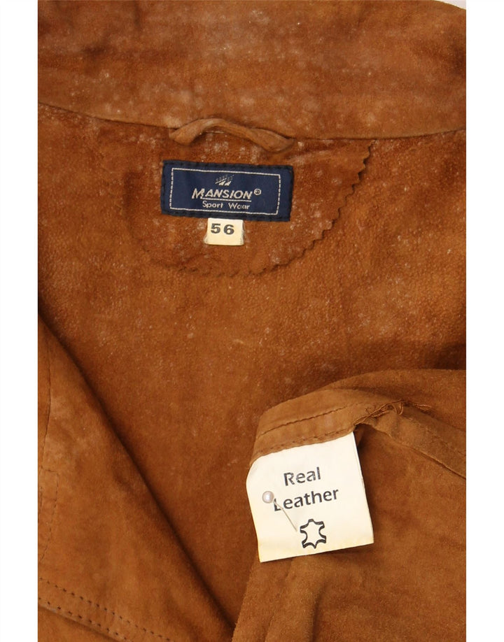 veste en daim homme vintage IT 56 3XL Cuir Beige