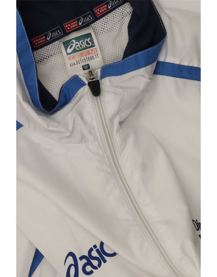 Veste de survêtement graphique Asics pour hommes Polyester color block blanc moyen