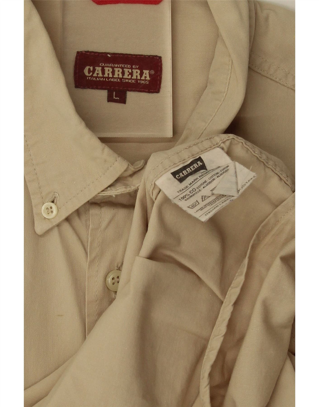 Carrera Chemise Homme Large Beige Coton