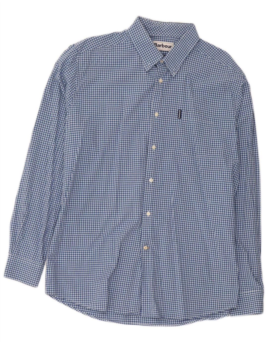 Barbour Chemise coupe ajustée pour hommes XL en coton vichy bleu