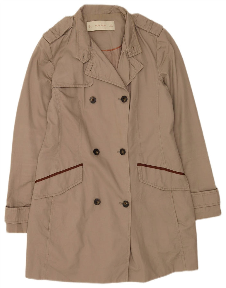 Zara Femme Trench Coat UK 10 Petit Coton Beige