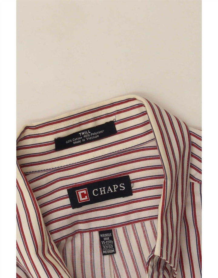 Chaps Chemise en flanelle pour homme Taille 15 1/2 Coton à fines rayures rouge moyen