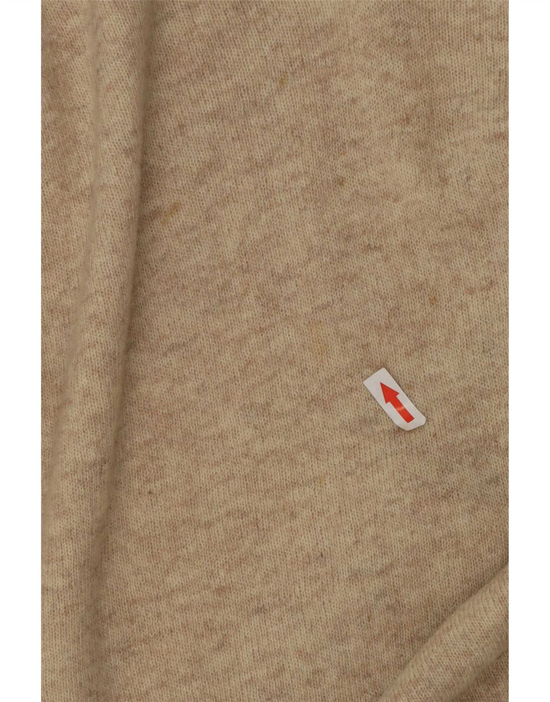 vintage Mens V-Col Jumper Pull Grande Laine Mouchetée Beige