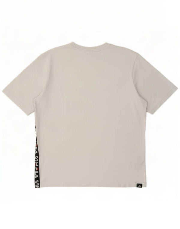 Fila Womens Graphic T-Shirt Top UK 16 Large Blanc Colorblock Coton