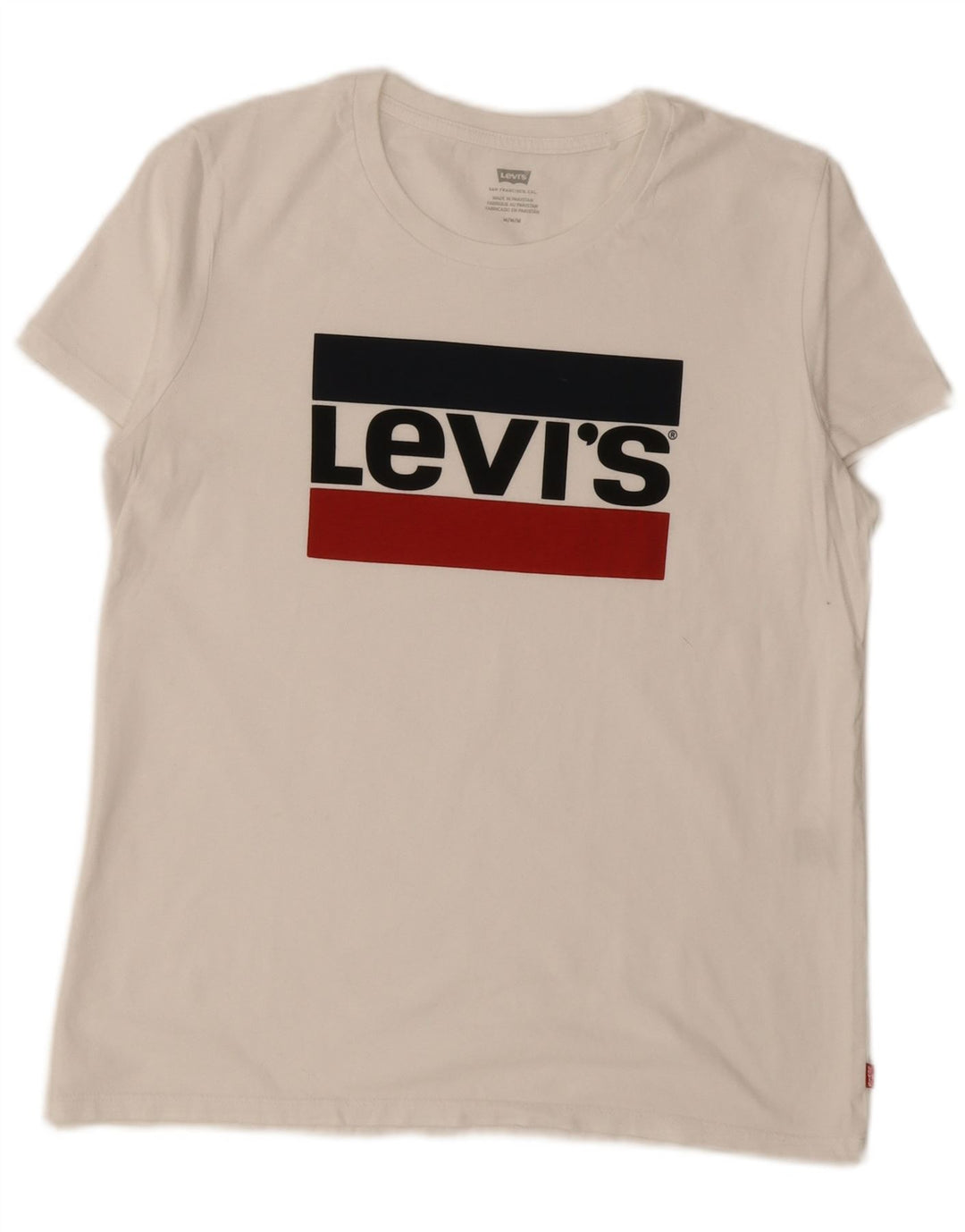 Levi's T-Shirt Graphique Femme UK 14 Blanc Moyen