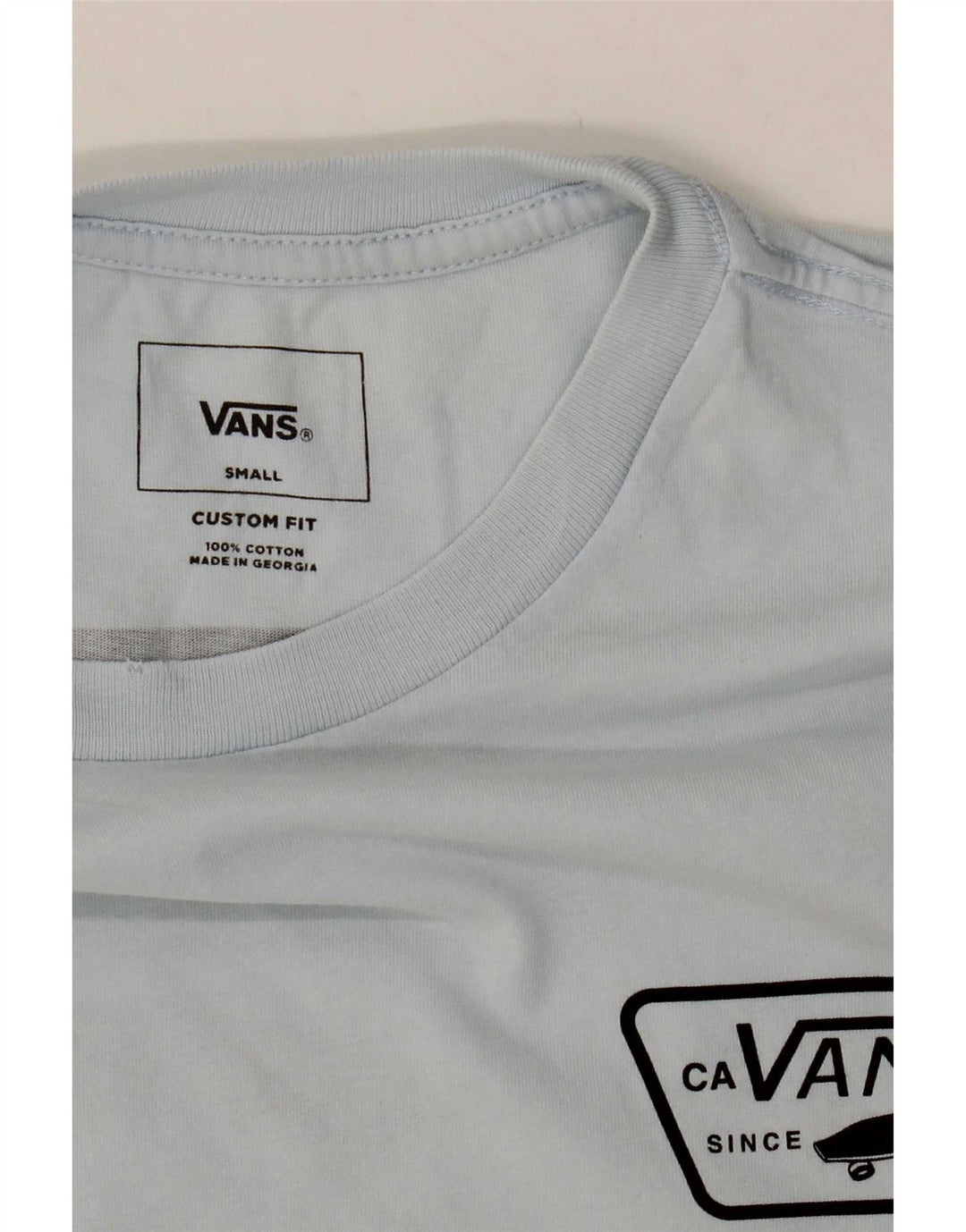 Vans T-shirt graphique ajusté sur mesure pour homme, petit, bleu, coton