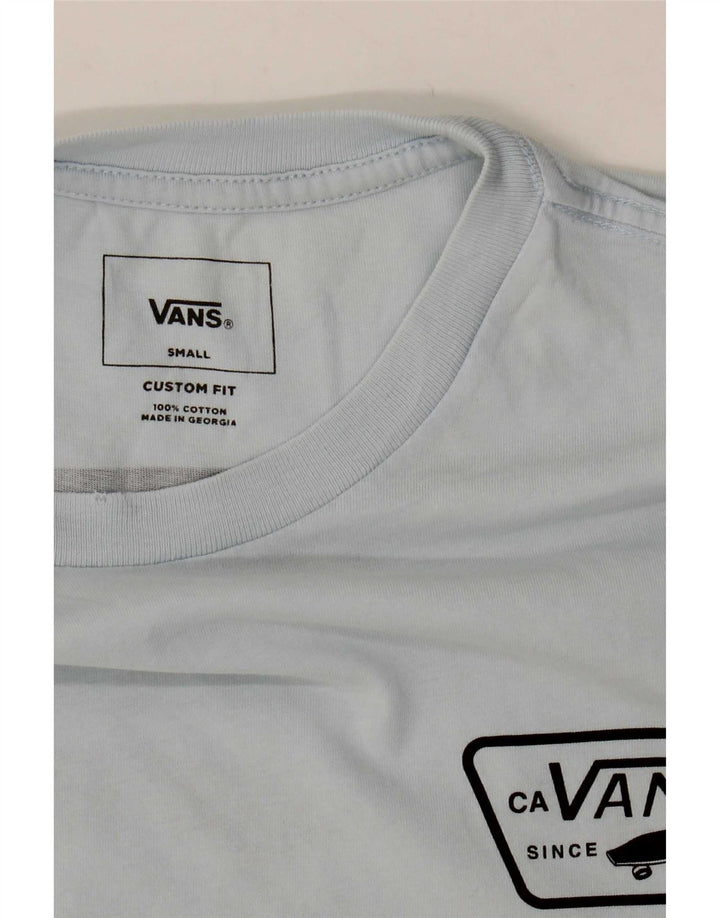 Vans T-shirt graphique ajusté sur mesure pour homme, petit, bleu, coton