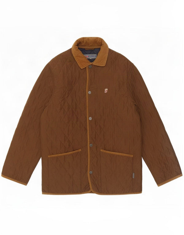 Armata Di Mare Mens Quilted Jacket IT 52 XL Brown Polyester