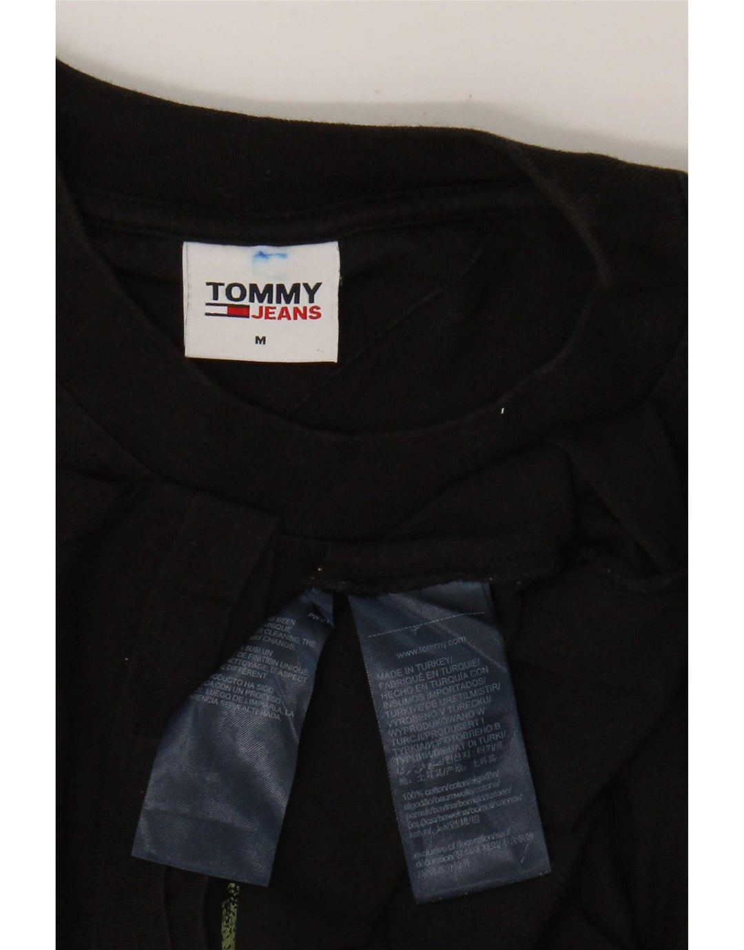Tommy Hilfiger T-Shirt Graphique Homme Noir Moyen Coton