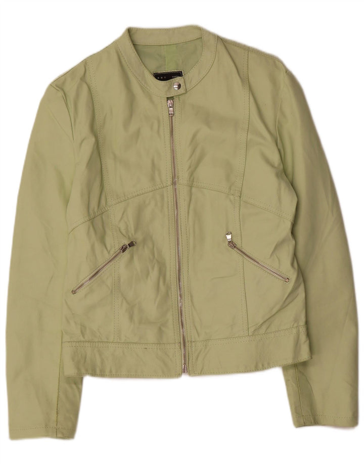 Sasch Veste en cuir crop pour femme UK 18 XL Cuir vert