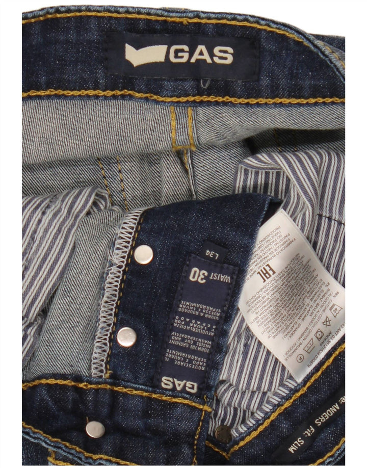 GAS Jean Slim Anders Homme W30 L34 Bleu Marine Coton