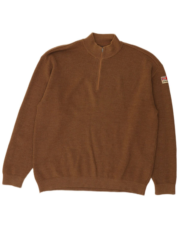 Amerigo Vespucci Pull col zippé pour homme XL Marron