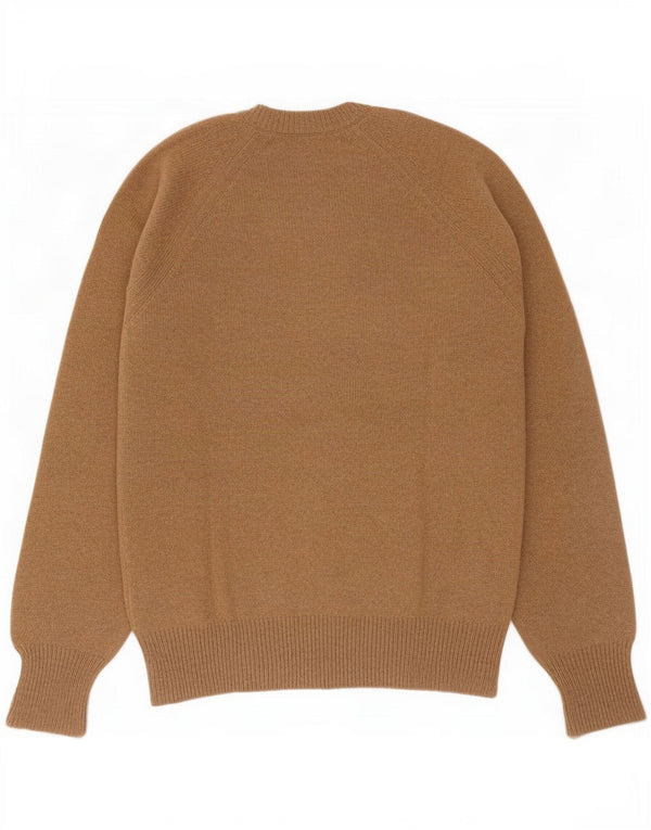 vintage Homme Col V Pull Pull IT 52 Grand Marron