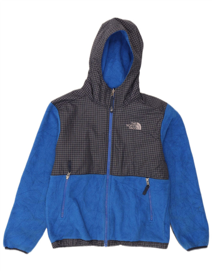The North Face Veste Polaire à Capuche Garçon 10-11 Ans Bleu Moyen Carreaux