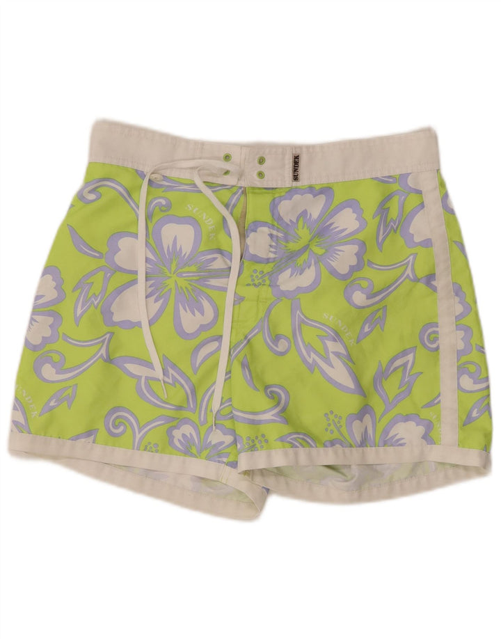 SUNDEK Short de Bain Homme Petit Vert Floral Polyester