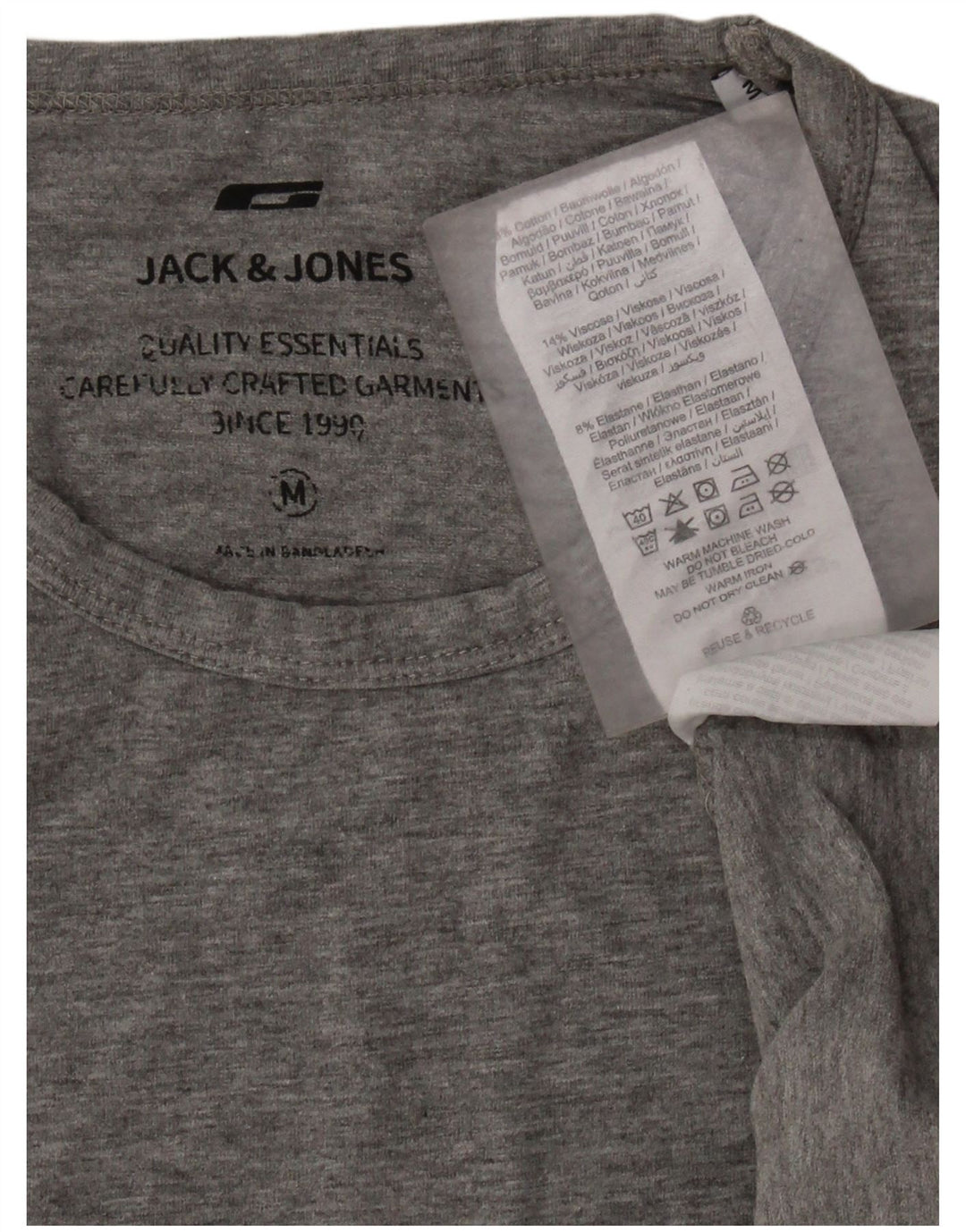 JACK & JONES T-Shirt Homme Gris Moyen Moucheté Coton
