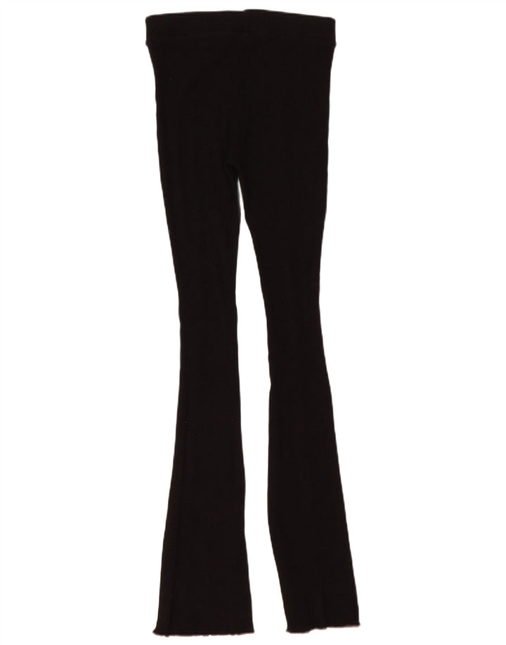 Zara Leggings Flare Femme UK 12 Coton Noir Moyen