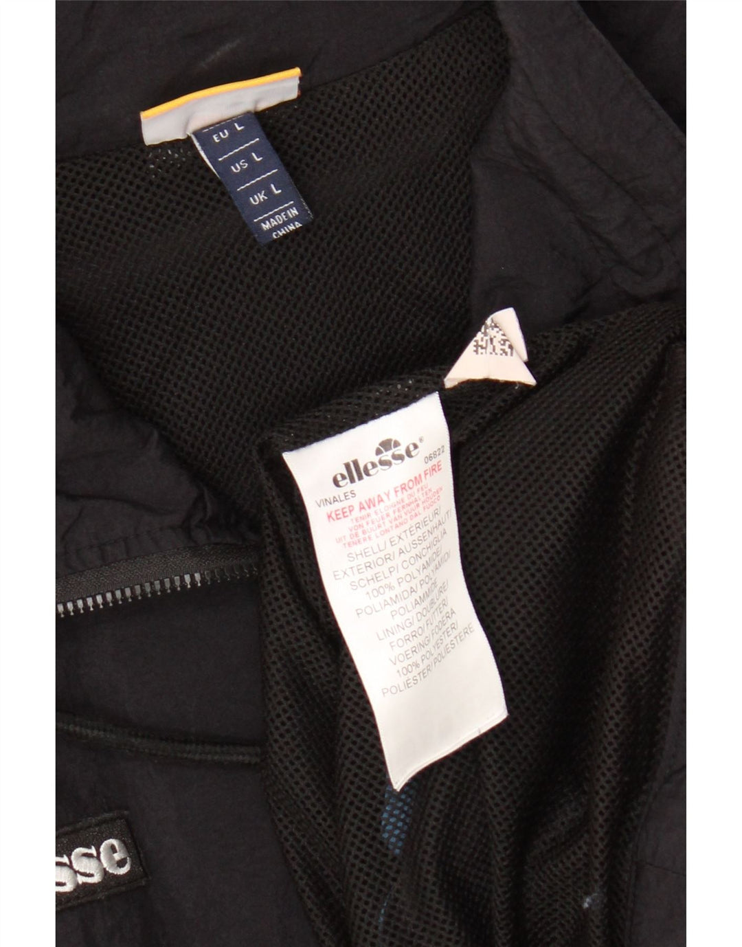 ELLESSE Veste de survêtement pour femme UK 16 Large Noir Colourblock