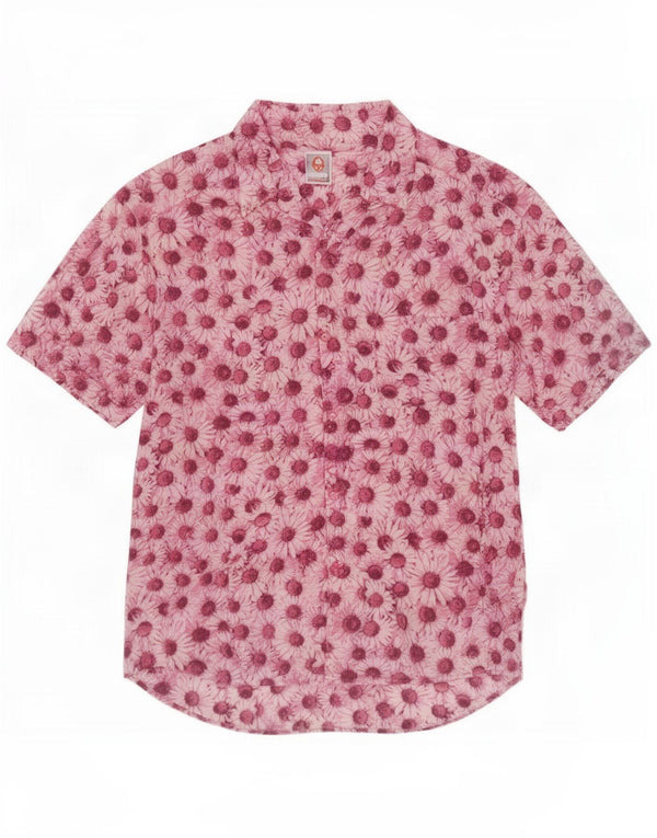 Stefanel Chemisier à manches courtes pour femme UK 18 XL Rose Floral