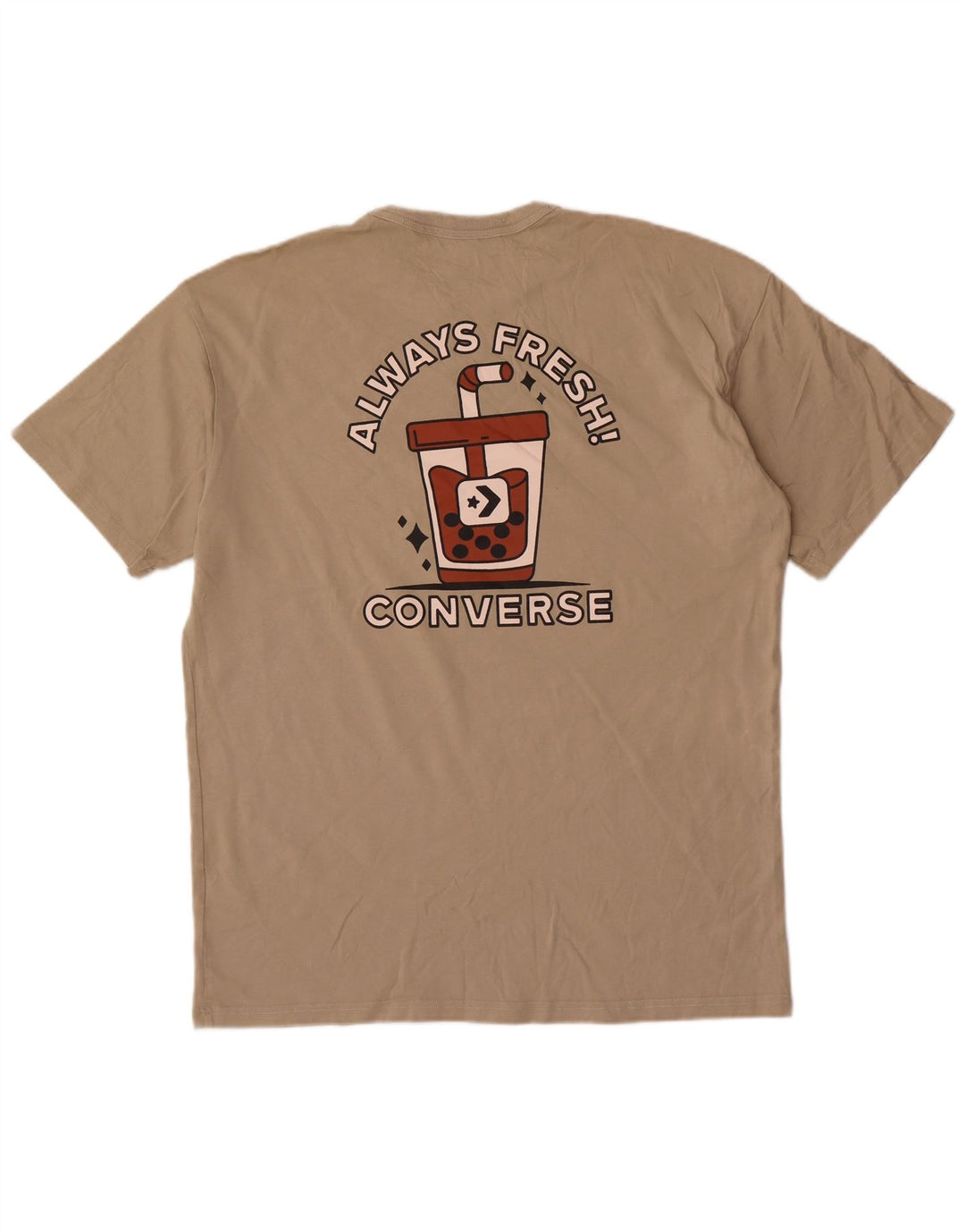 Converse T-shirt graphique pour homme en coton beige Taille L