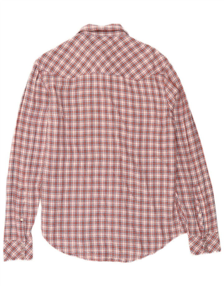 Liu Jo Chemise en flanelle pour homme Taille 40 Coton à carreaux rouge moyen