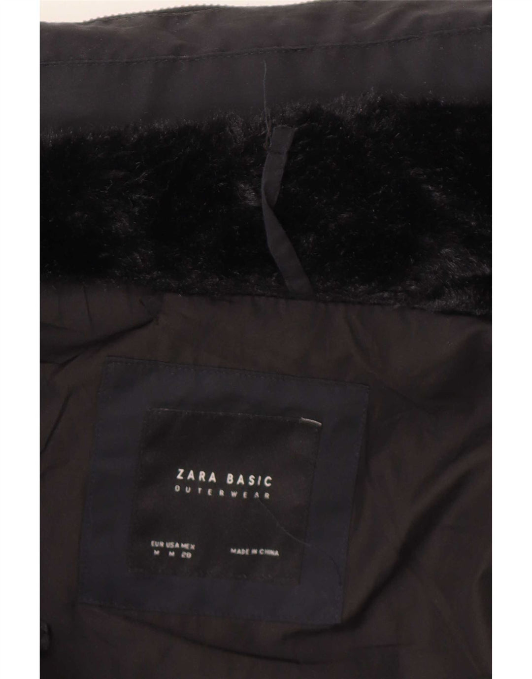 Zara Veste rembourrée pour femme UK 12 Polyester bleu marine moyen