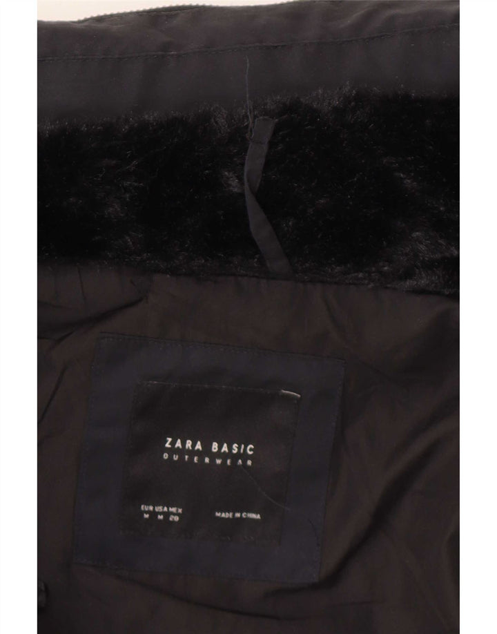 Zara Veste rembourrée pour femme UK 12 Polyester bleu marine moyen