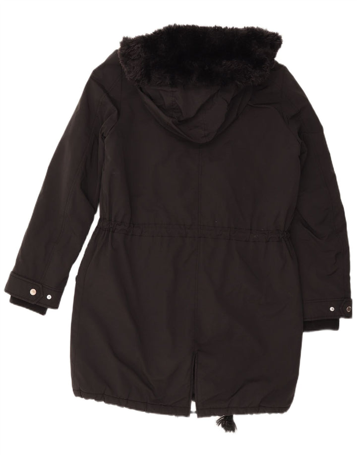 Tommy Hilfiger Veste parka surdimensionnée à capuche pour femme UK 10 Small Noir