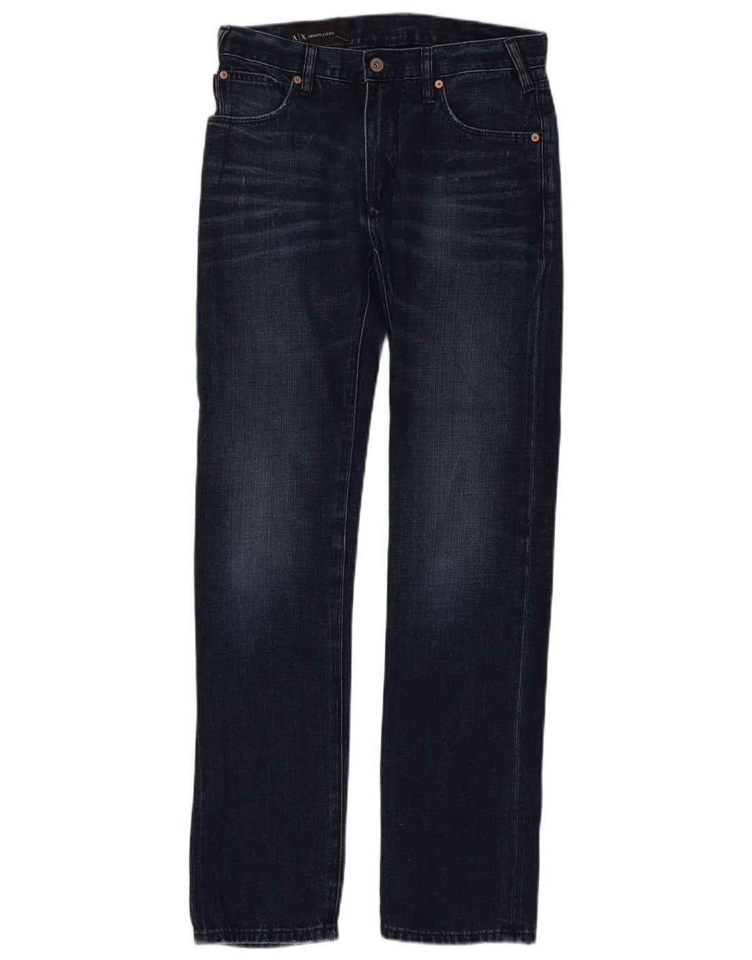 Armani Exchange Jean Droit Femme W28 L32 Bleu Marine Coton