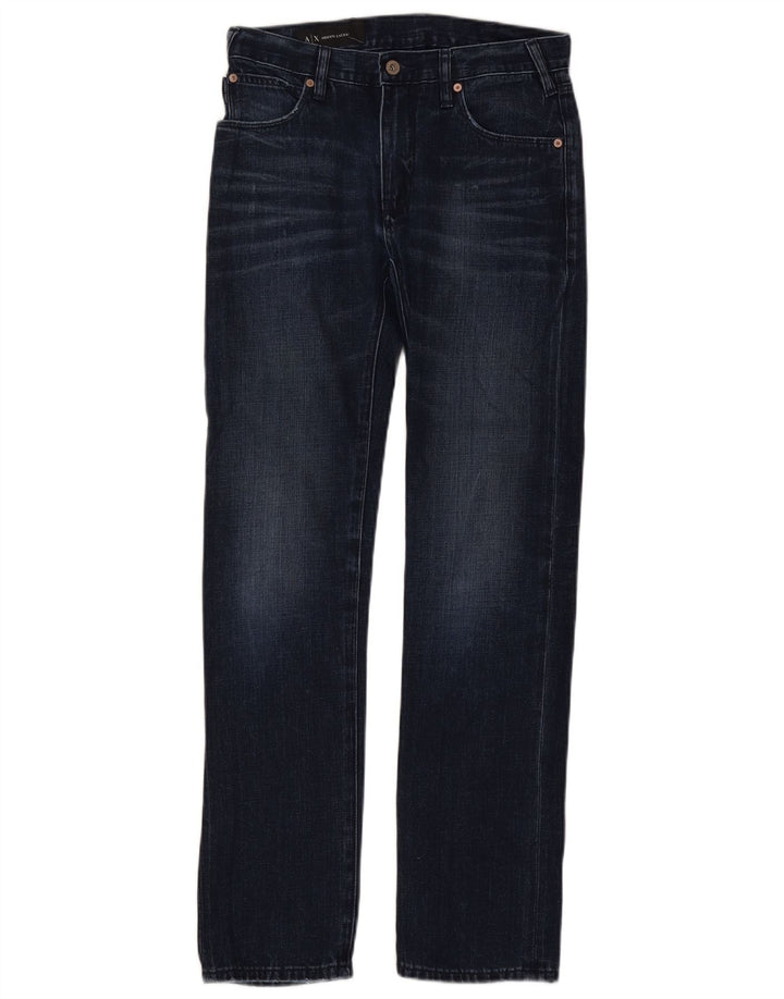 Armani Exchange Jean Droit Femme W28 L32 Bleu Marine Coton