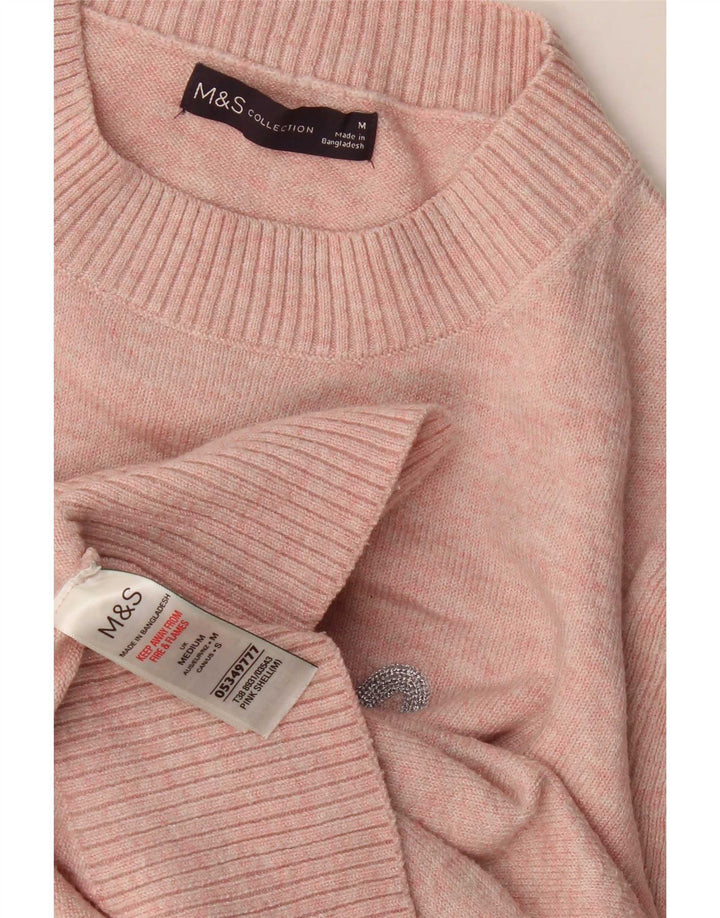 Marks & Spencer Pull graphique à col rond pour femme UK 14 Rose moyen